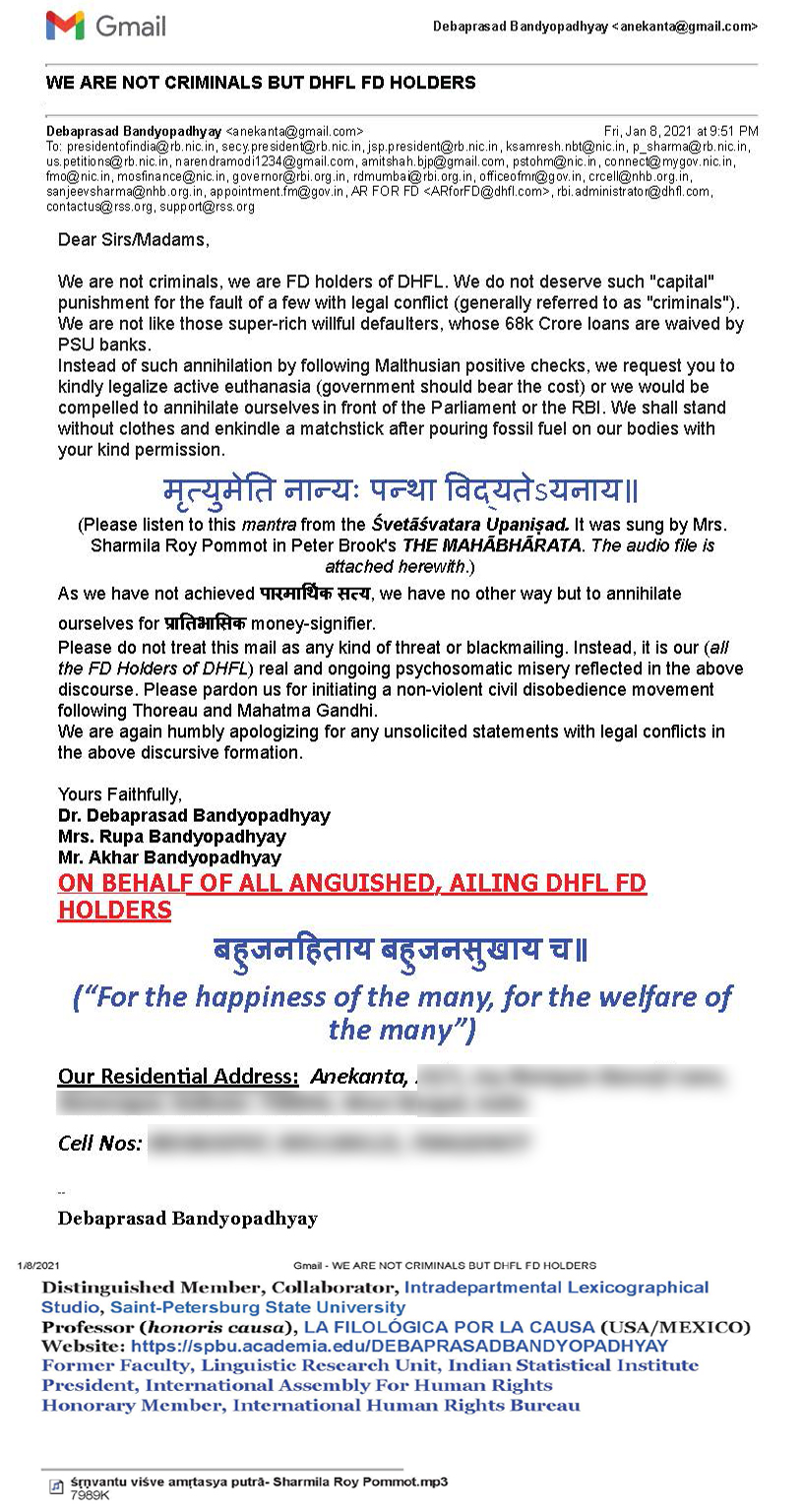 WE ARE NOT CRIMINALS BUT DHFL FD HOLDERS Once in a Blue Moon Academia