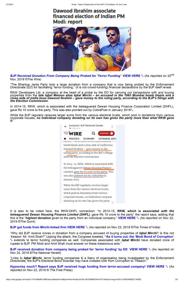 Tales of Destruction of the DHFL FDHolders It’s Our Lives a letter