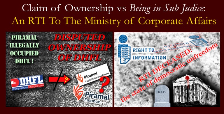 Claim of Ownership vs Being-in-Sub Judice: An RTI To The Ministry of ...